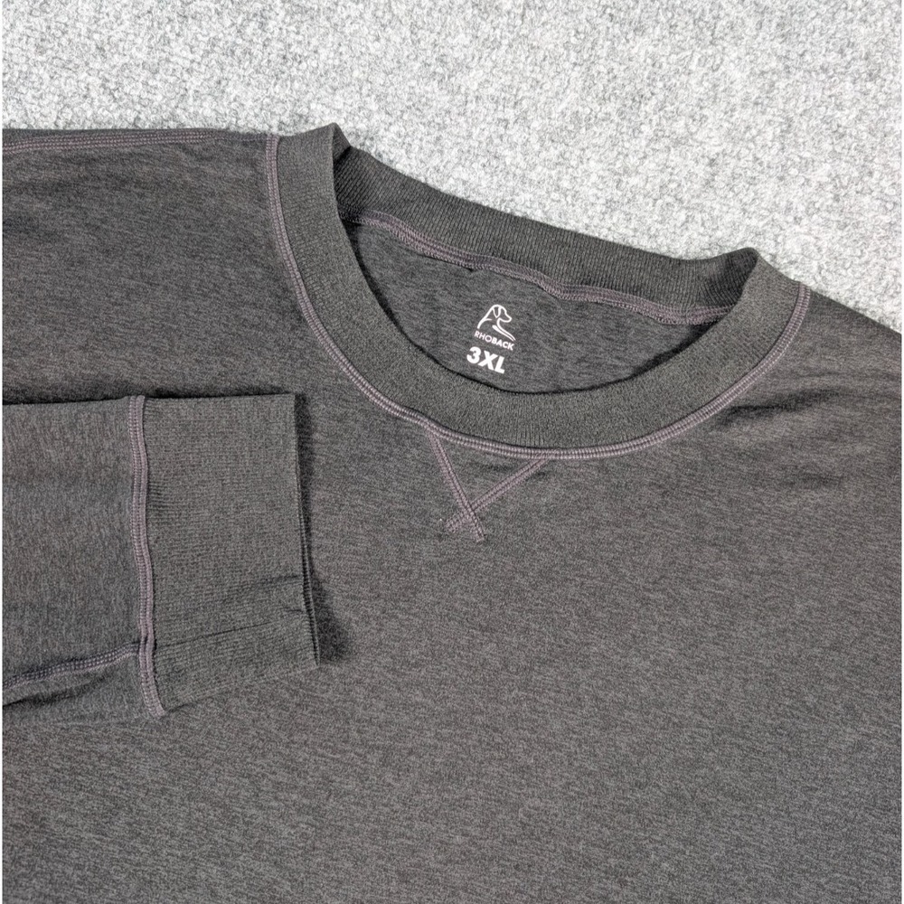 Rhoback Pace Performance Crew Mens 3XL Heather Black Long Sleeve